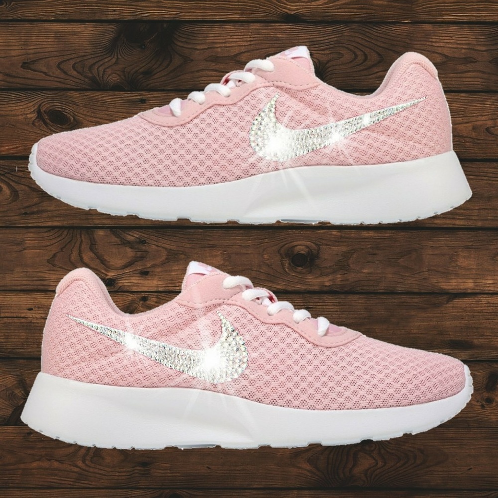 Swarovski Crystal Bling Nike Tanjun Rose Pink